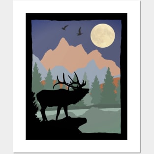 Mountain Scene Caribou Posters and Art